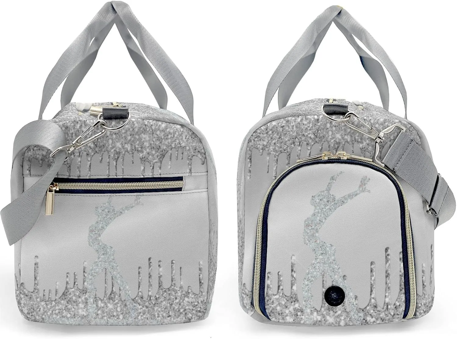 Personalized Name Duffel Bag Grey Gymnast Drop Glitter Ultimate Travel Bags: Your Companion for Every Adventure
