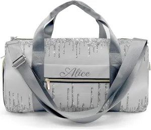 Personalized Name Duffel Bag Grey Gymnast Drop Glitter Ultimate Travel Bags: Your Companion for Every Adventure
