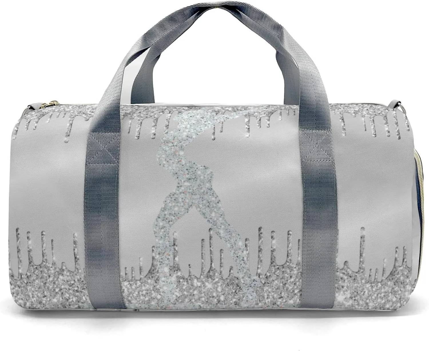 Personalized Name Duffel Bag Grey Gymnast Drop Glitter Ultimate Travel Bags: Your Companion for Every Adventure