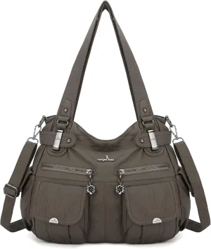 Purses and Handbags Women Tote Shoulder Top Handle Satchel Hobo Bags Fashion Washed Leather Purse