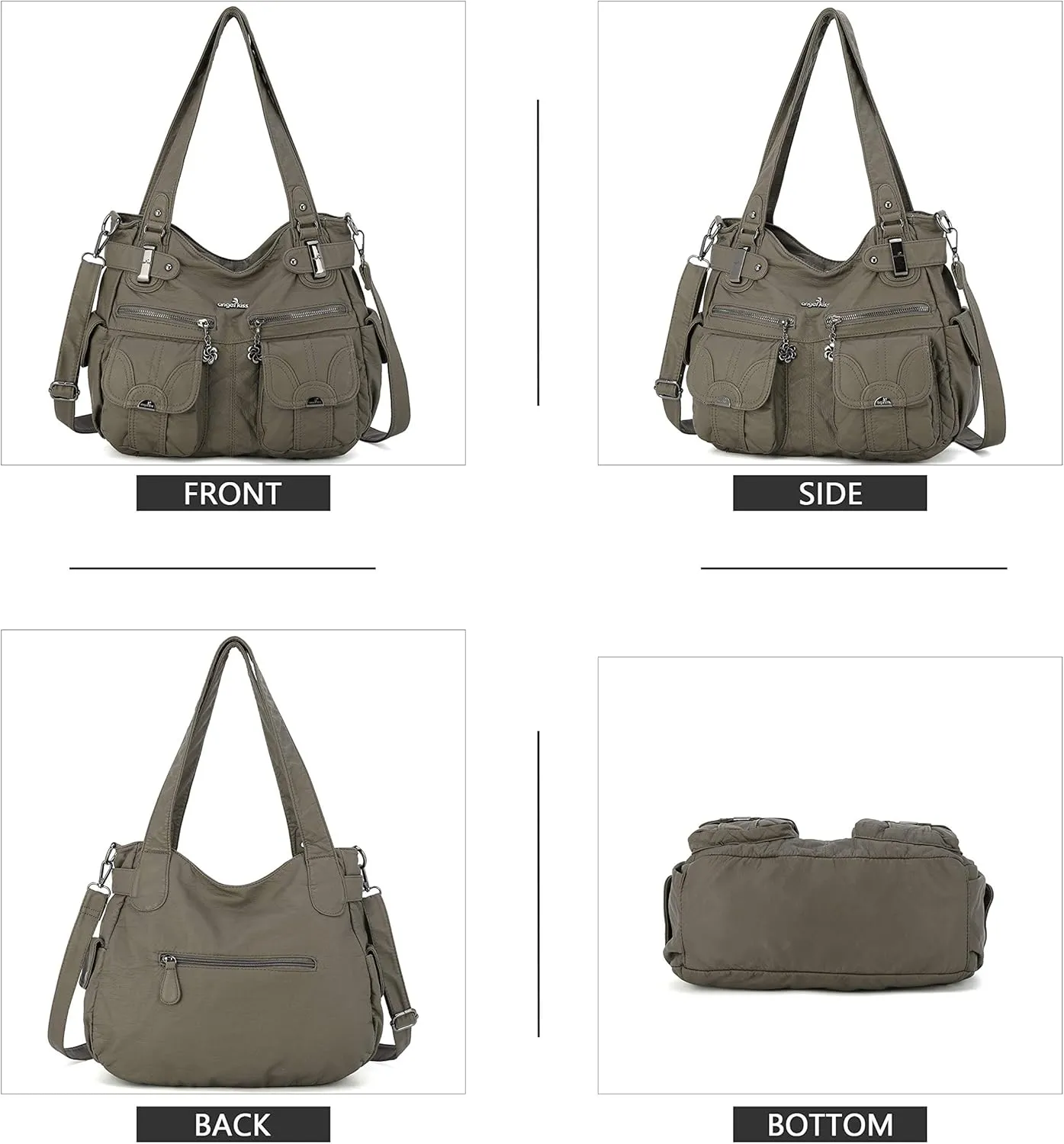 Purses and Handbags Women Tote Shoulder Top Handle Satchel Hobo Bags Fashion Washed Leather Purse