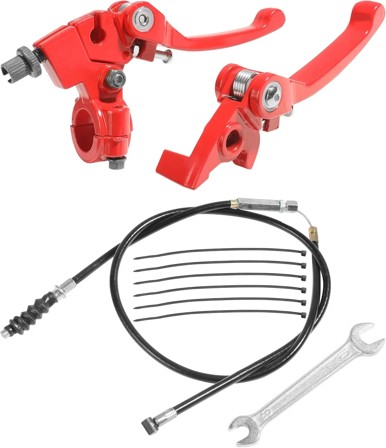 VARGTR Folding Clutch Brake Lever with Clutch Cable,Car Accessories 7/8" Handlebar Clutch Lever Replacement for 110cc 125cc 140cc 150cc Tao Tao DB17 Apollo RFZ DBX15 X18 X19 Dirt Pit Bikes(Red)