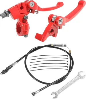 VARGTR Folding Clutch Brake Lever with Clutch Cable,Car Accessories 7/8" Handlebar Clutch Lever Replacement for 110cc 125cc 140cc 150cc Tao Tao DB17 Apollo RFZ DBX15 X18 X19 Dirt Pit Bikes(Red)