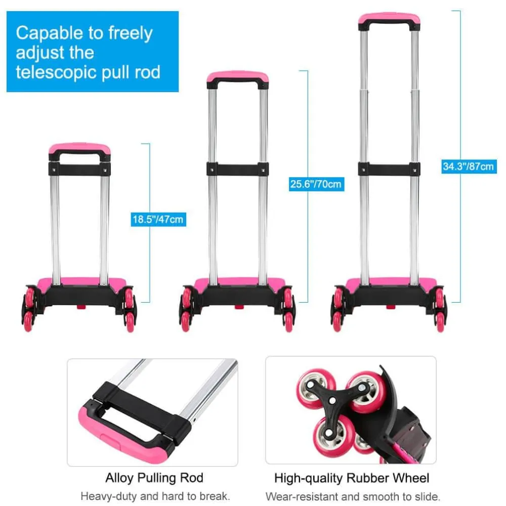 Vbiger Large-capacity Trolley School Bag Travel Rolling Backpacks for Primary School Students