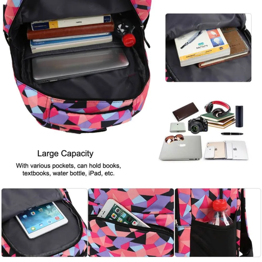 Vbiger Large-capacity Trolley School Bag Travel Rolling Backpacks for Primary School Students