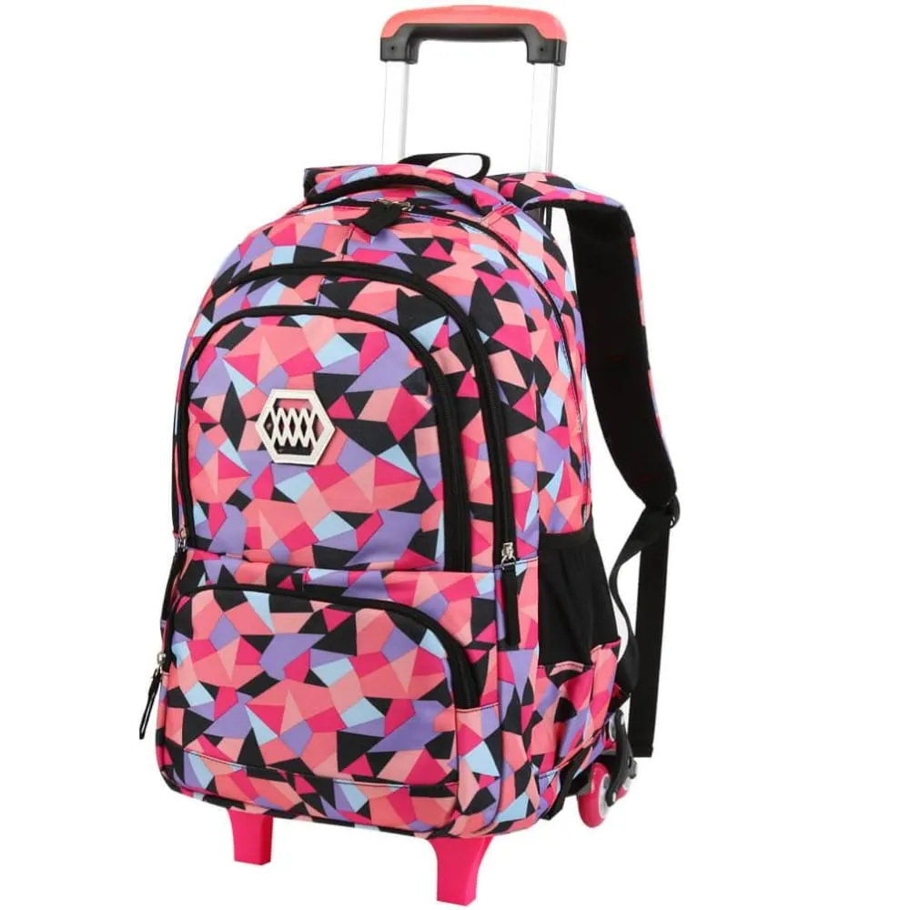 Vbiger Large-capacity Trolley School Bag Travel Rolling Backpacks for Primary School Students
