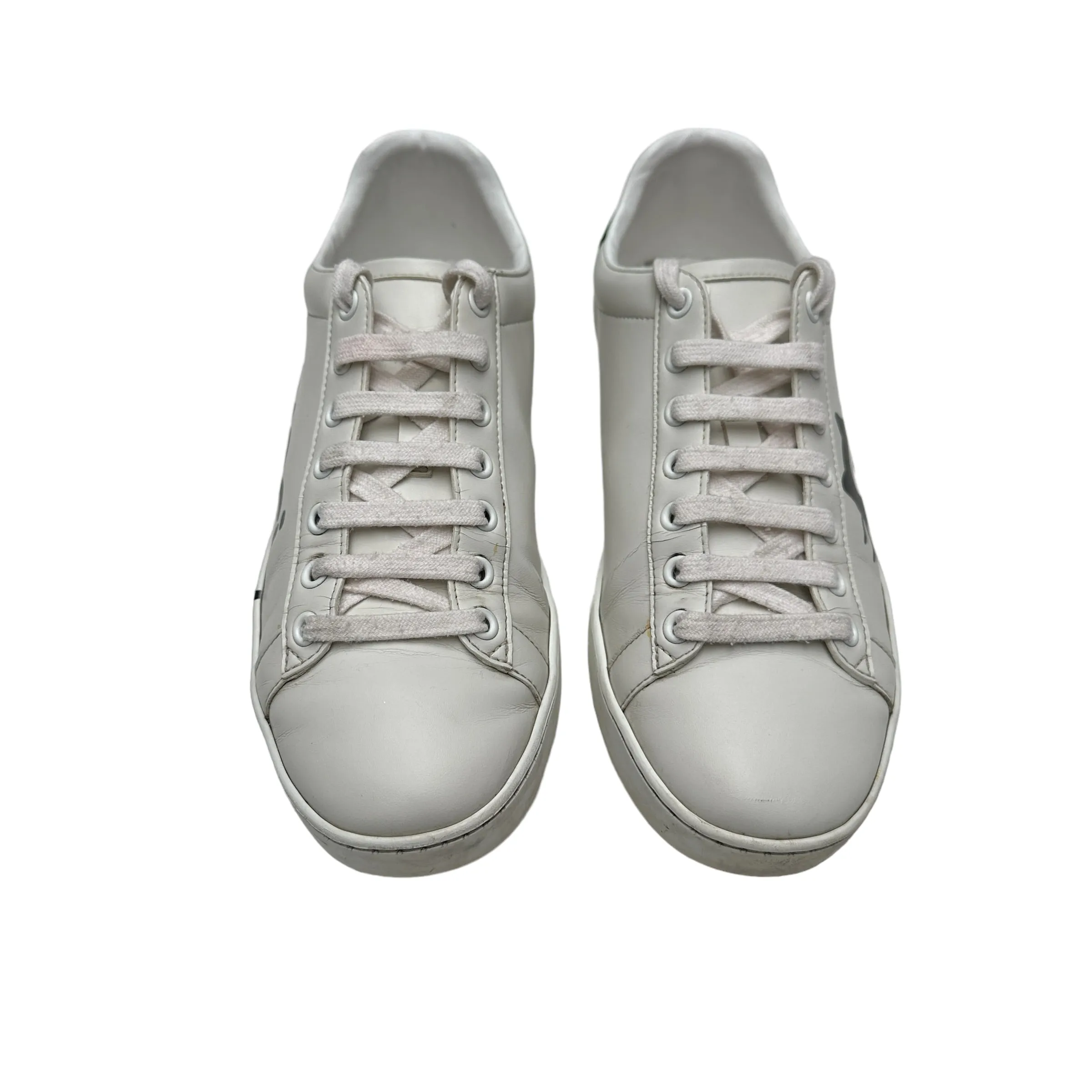 White Logo Sneakers - 7.5