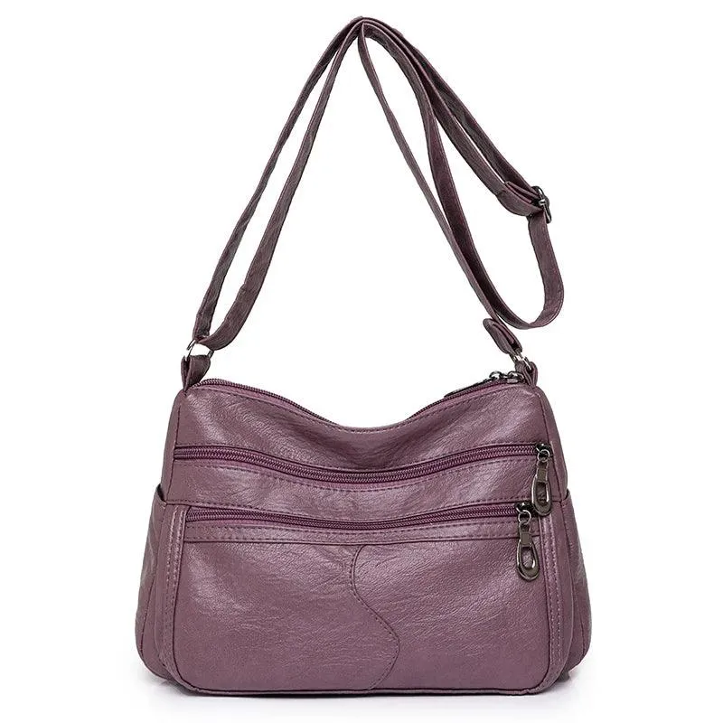 Women's Vintage Handbags and Purses - Retro Design Soft Leather Crossbody Bags