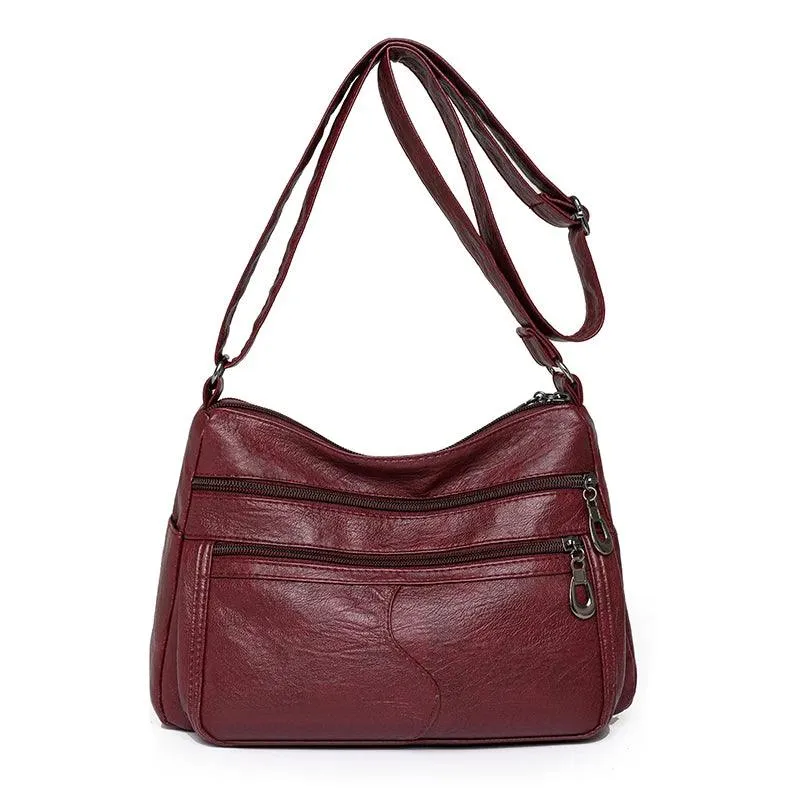 Women's Vintage Handbags and Purses - Retro Design Soft Leather Crossbody Bags