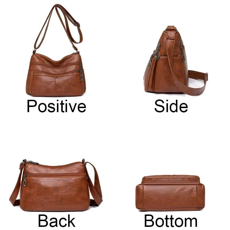 Women's Vintage Handbags and Purses - Retro Design Soft Leather Crossbody Bags