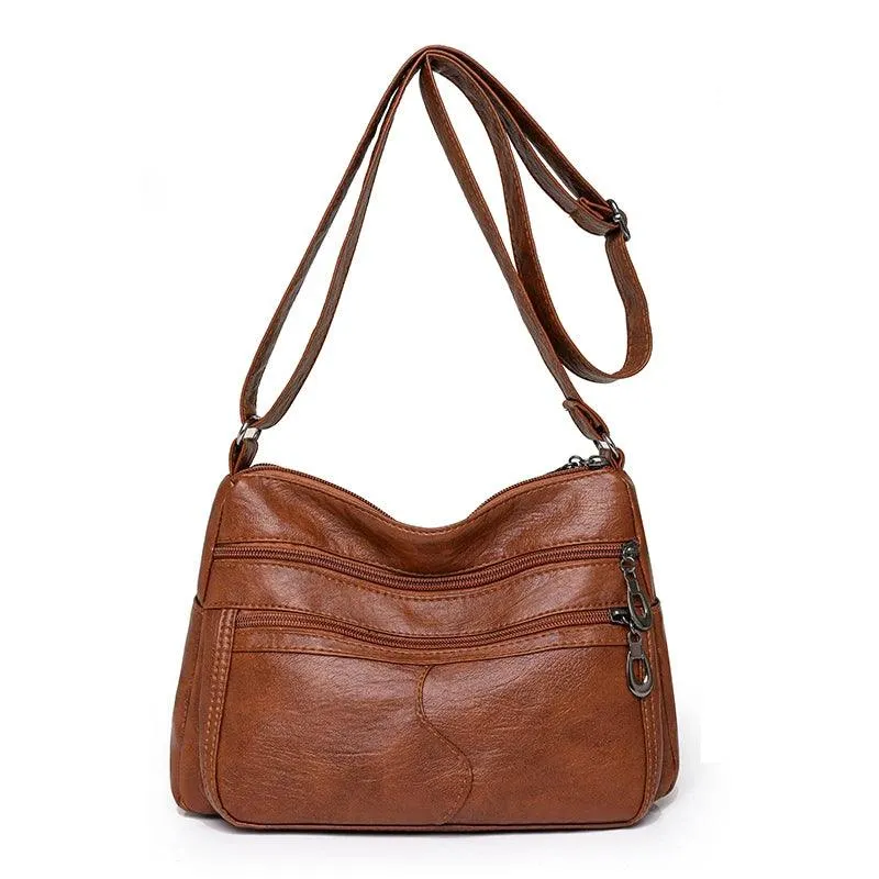 Women's Vintage Handbags and Purses - Retro Design Soft Leather Crossbody Bags