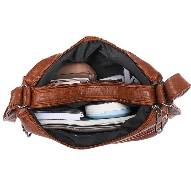 Women's Vintage Handbags and Purses - Retro Design Soft Leather Crossbody Bags