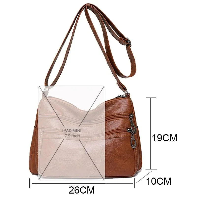 Women's Vintage Handbags and Purses - Retro Design Soft Leather Crossbody Bags