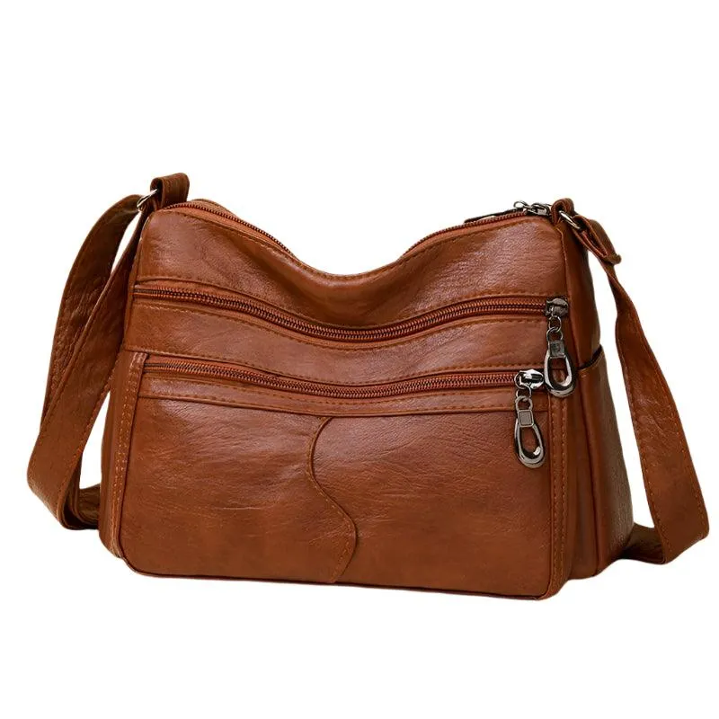 Women's Vintage Handbags and Purses - Retro Design Soft Leather Crossbody Bags