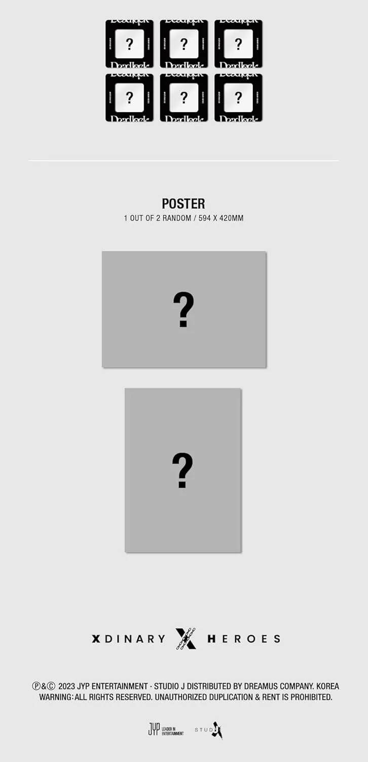 Xdinary Heroes Deadlock 3rd Mini Album CD POB Photobook Photocard Lyric poster on pack Tracking Sealed (Full SET(Standard 2 Version Compact 6 Version))