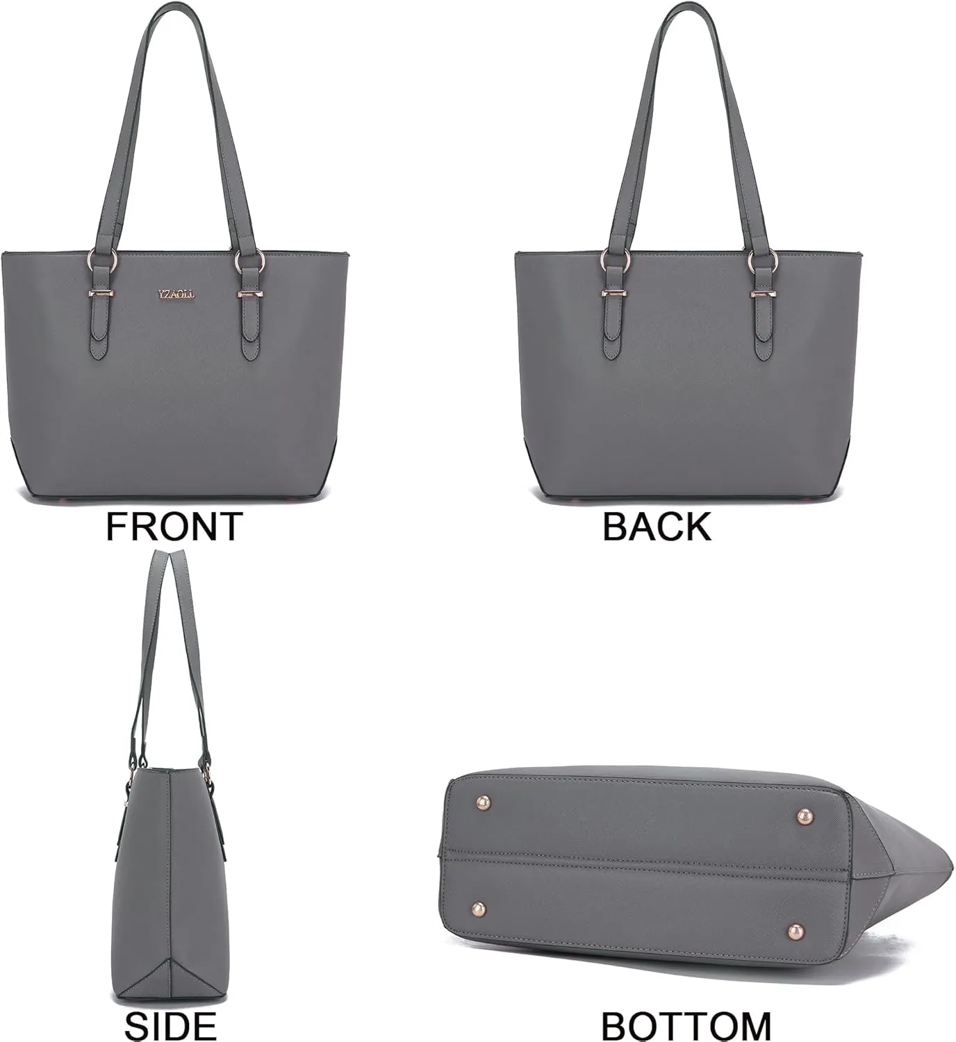 YZAOLL Purses for Women Faux Leather Medium Large Tote Satchel Shoulder Purse Handbag Wallet set
