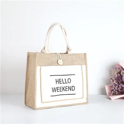 ZHUANGSHIJIE Straw Tote Beach Bag