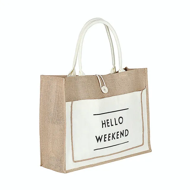 ZHUANGSHIJIE Straw Tote Beach Bag